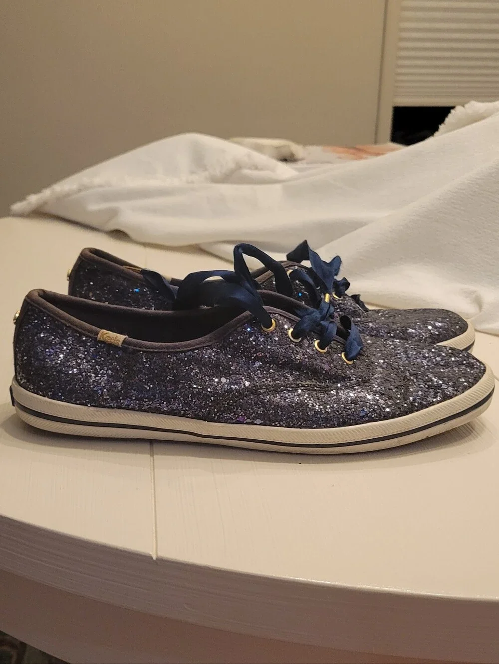 KEDS x KATE SPADE Navy Glitter Sneaker Women's Size 9.5